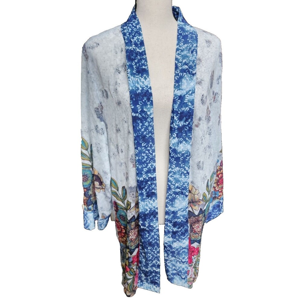 Multiples Open Front Kimono Camellia NWT Size XL